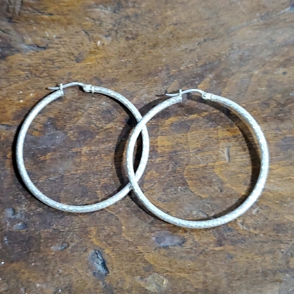 SILVER FAS 925 HOOP EARRINGS